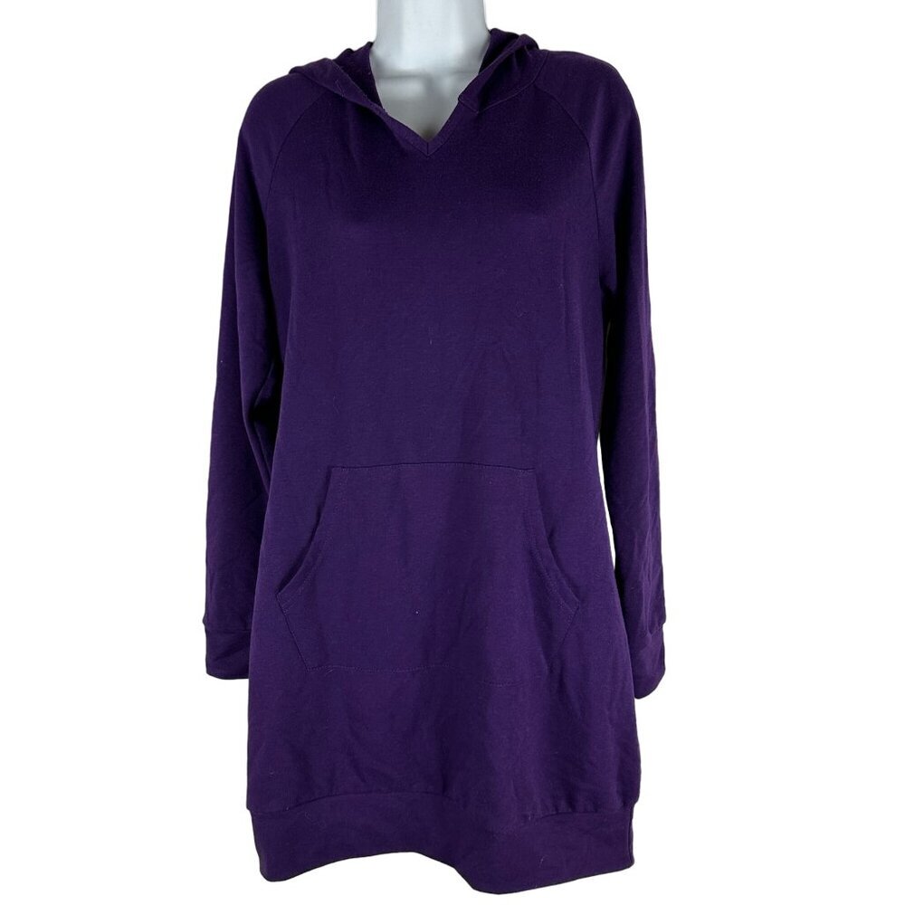 BaishengGT Purple Hooded Sweatshirt With Front Pocket Comfortable Lounge Wear M
